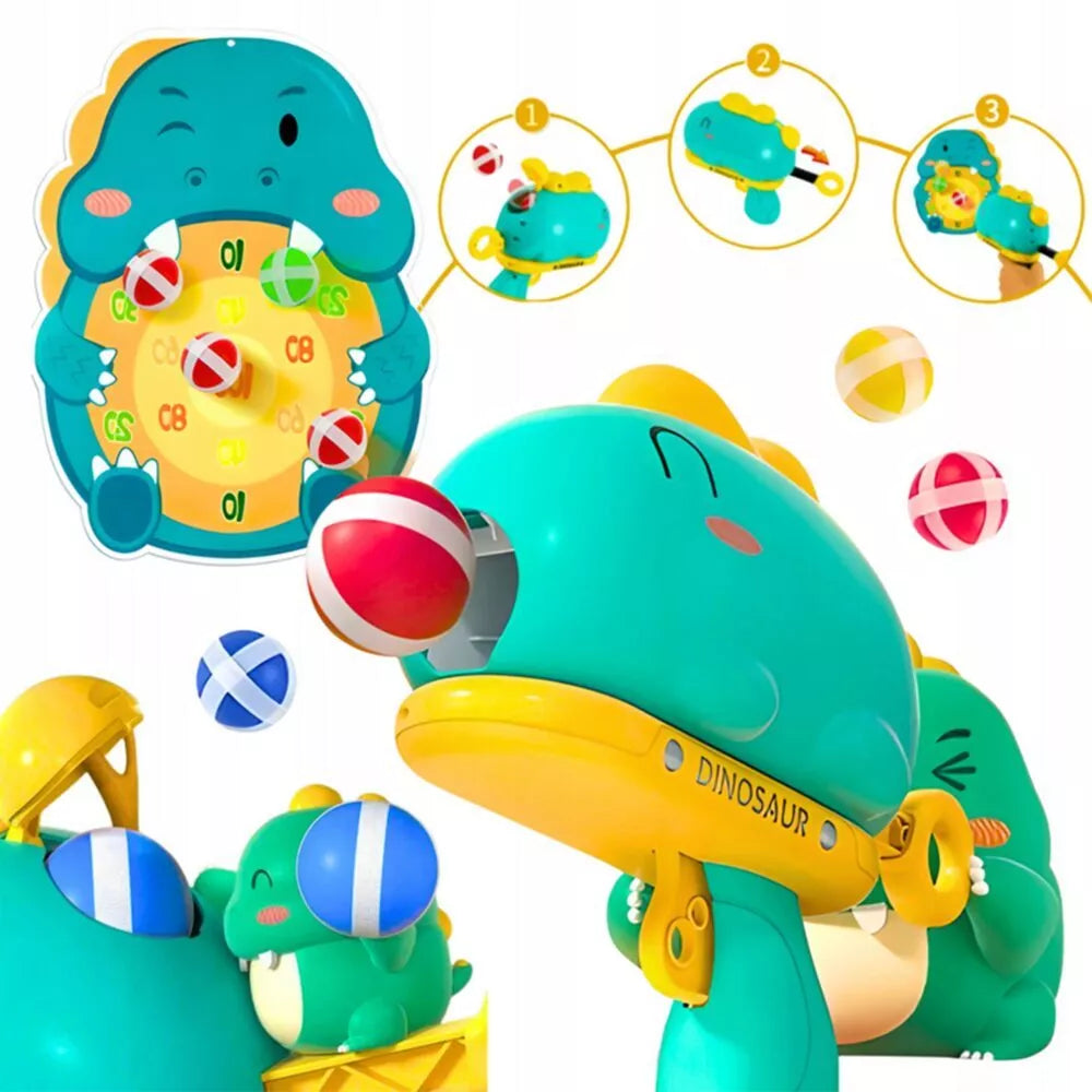 WOOPIE smiginio žaidimo kamuoliukų pistoletas dinozaurų taikinių šaudymui su lipdukais